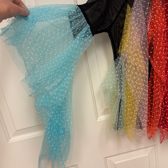 Colorful Sheer Mesh Top with Flared Sleeves - Picture 3 of 5